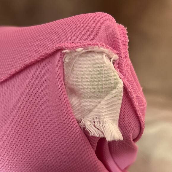 Vintage 60s Union Made Pink Mini Mod Shift Dress Sleeveless Retro Disco GoGo - Picture 3 of 8